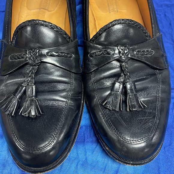 Johnston & Murphy Cellini Made In Italy Gator Textile Tassel Black Loafer Sz 10 - Picture 2 of 7
